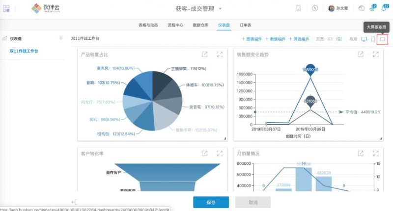 「伙伴云」雙11電商企業(yè)如何利用伙伴云數(shù)據(jù)大屏功能？